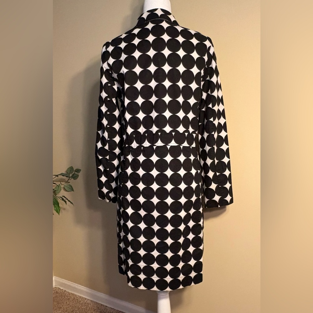 EUC Coat: White w Large Black Polka Dots, Lightweight, Tailored, Vintage - Picture 3 of 11